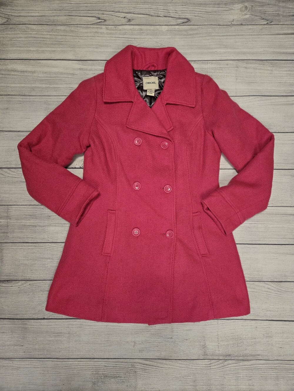 Girls Cherokee Double-Breasted Hot Pink Pea Coat